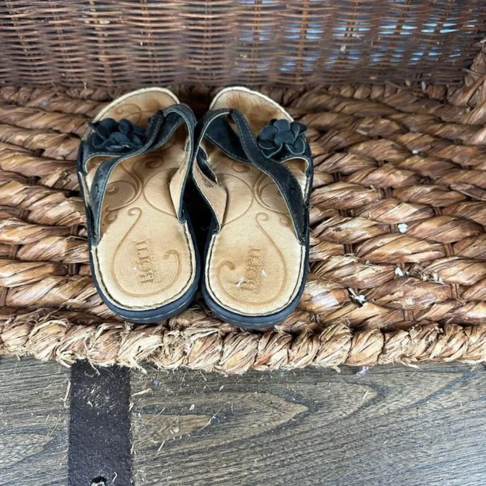 Born sz 6M‎ Double Strap Sandal Floral Midnight Womens